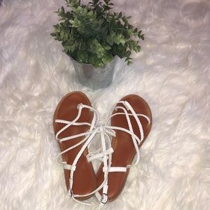 White strappy sandals